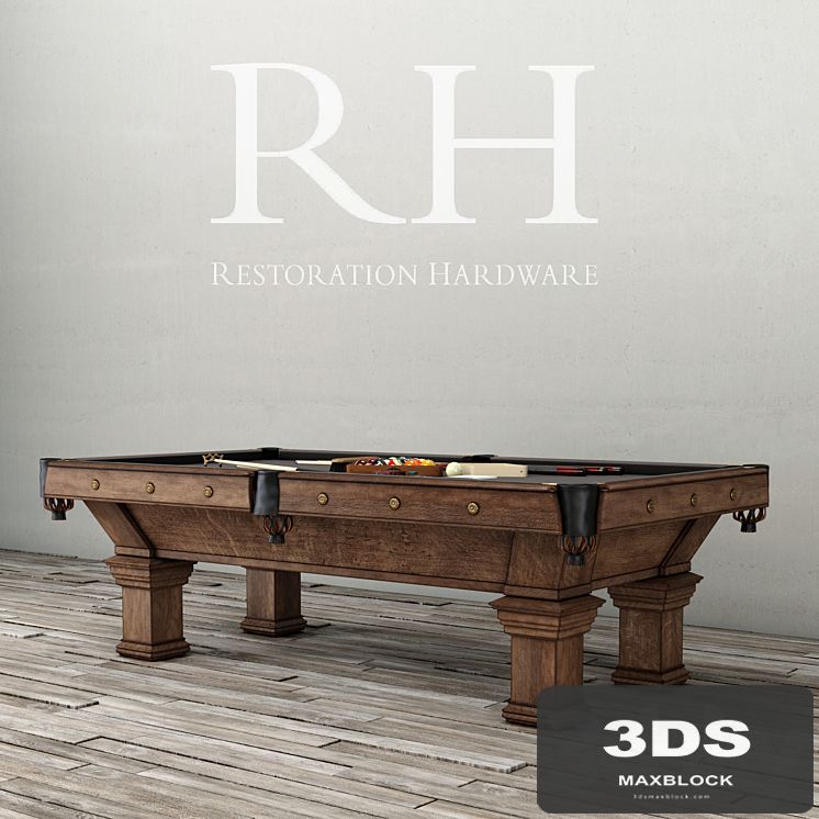RH / BRUNSWICK VINTAGE 1906 BILLIARDS TABLE