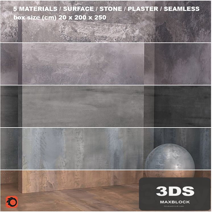5 materials (seamless) - coating, plaster - set 28