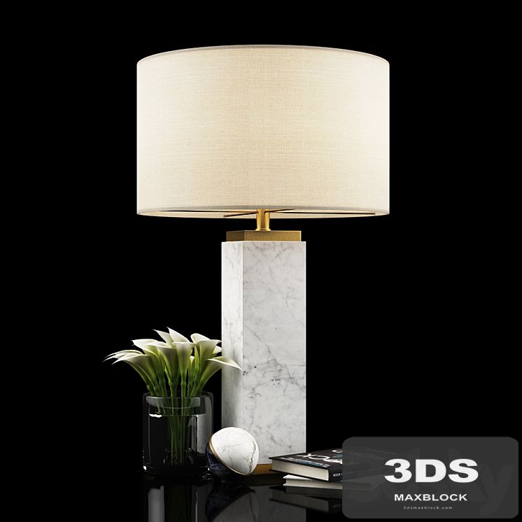 Square Column Marble Table lamp
