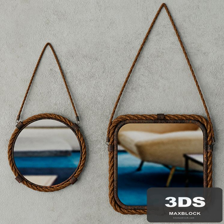 Molyneux Jute &amp; Metal Mirror Set