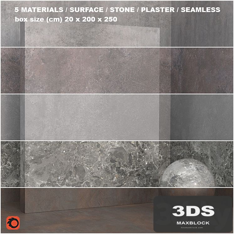 5 materials (seamless) - coating, plaster - set 29