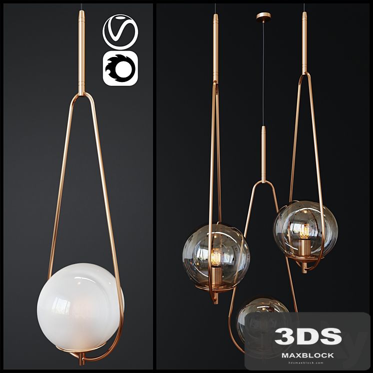 Pendant Lamp Loop Brass _ 2