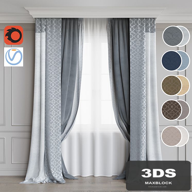 The curtain in modern style, 5 colors