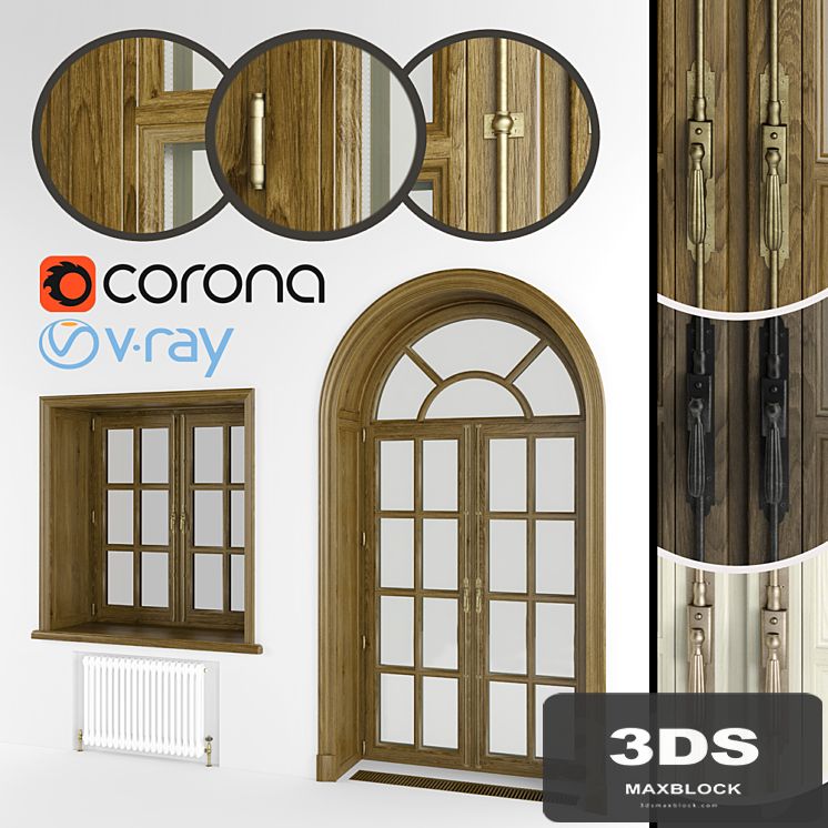 Classic eurowindows and arched door, 3 colors