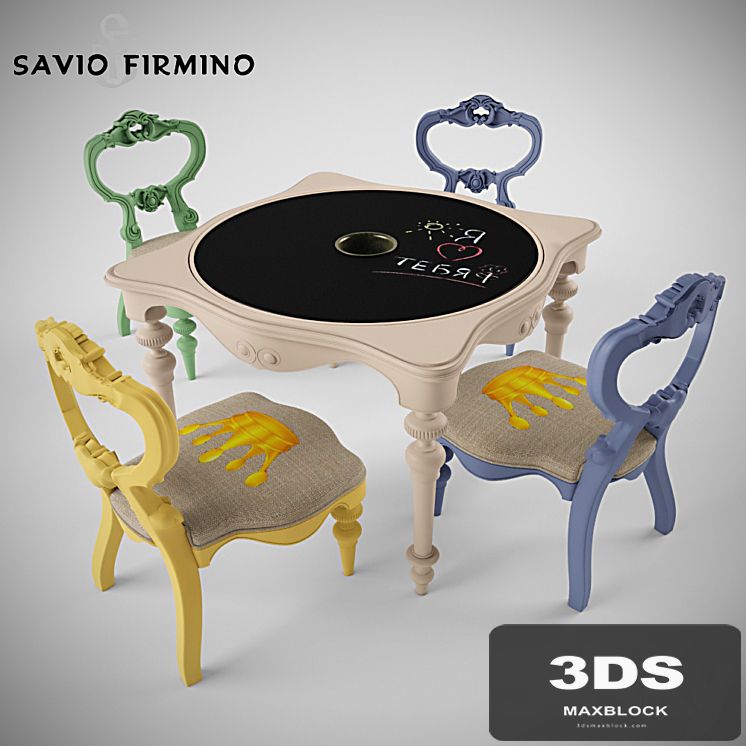 Children's table and chairs Savio Firmino