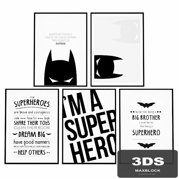 Posters for the children's room - Batman superhero.
