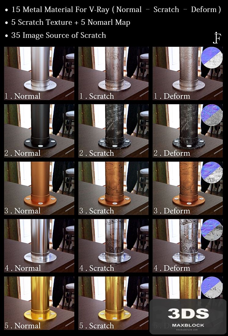 15 Metal Material For VRay