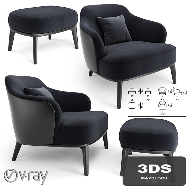 Leslie Ottoman Minotti With leslie Armchair