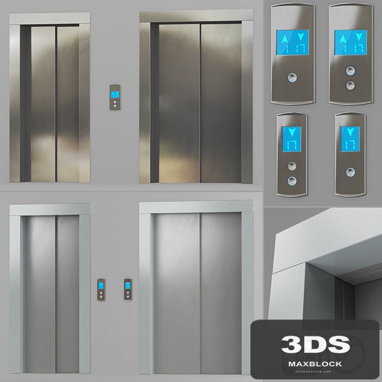 Doors with facings and post-call lift OTIS in 2 colors