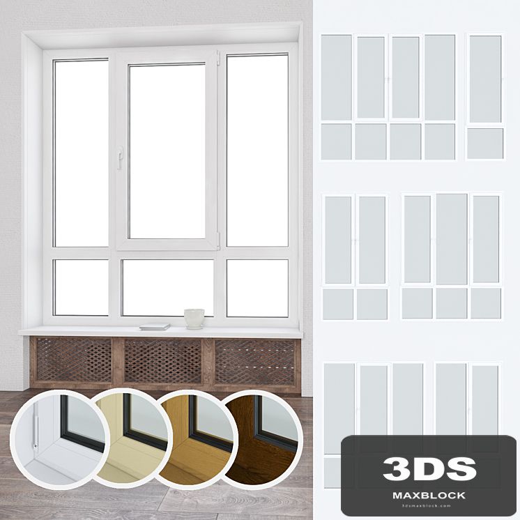 Set of plastic windows 05