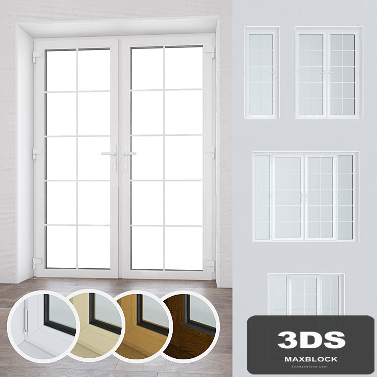 Set of plastic windows and doors 15