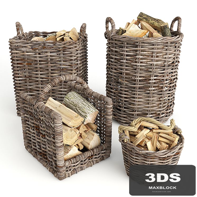 Baskets rotang firewood set