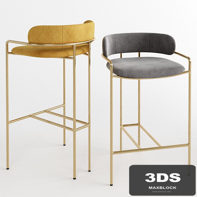 WEST ELM Lenox Velvet Bar + Counter Stools