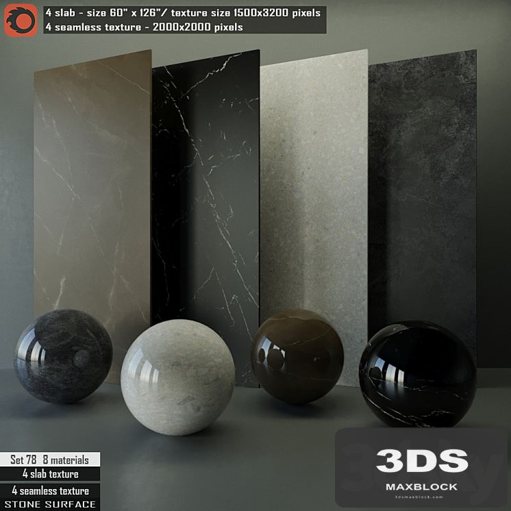 Stone Slab & Seamless texture Set 78