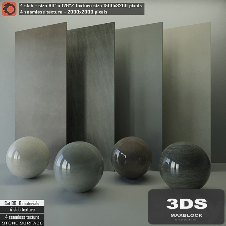 Stone Slab & Seamless texture Set 80