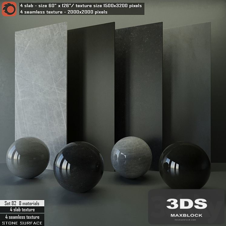 Stone Slab & Seamless texture Set 82