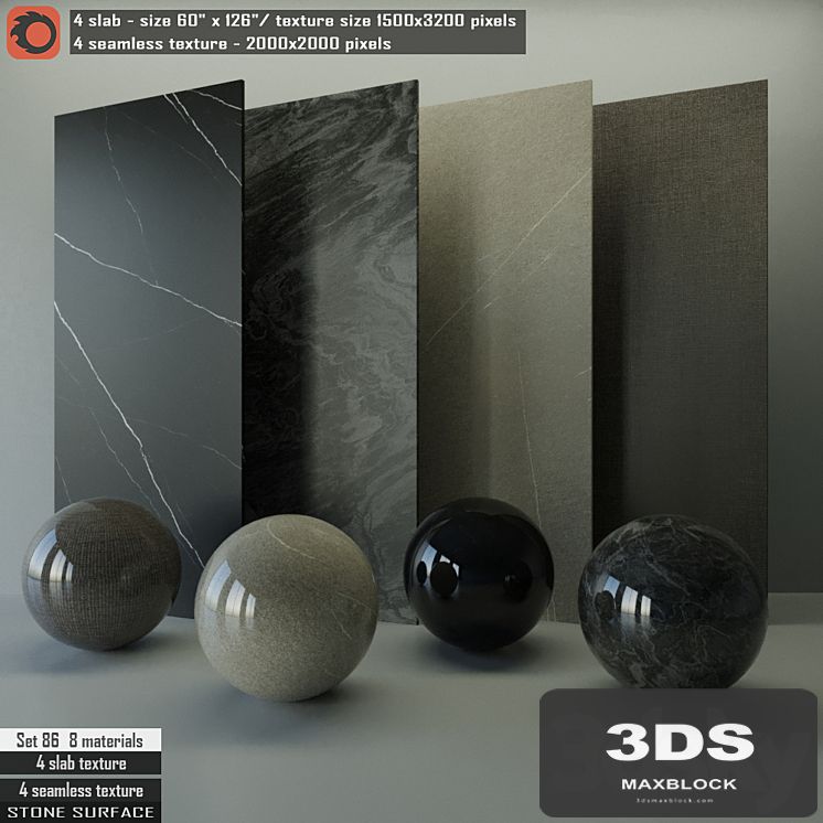 Stone Slab & Seamless texture Set 86