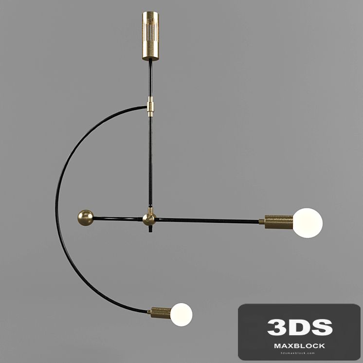Miró - Brass chandelier - Mid century modern