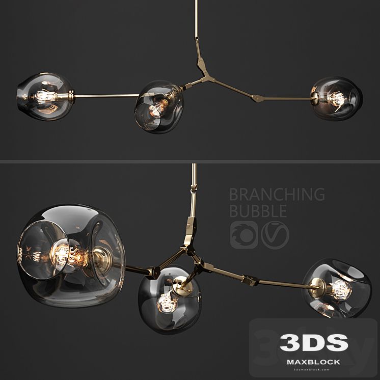 Branching bubble 3 lamps