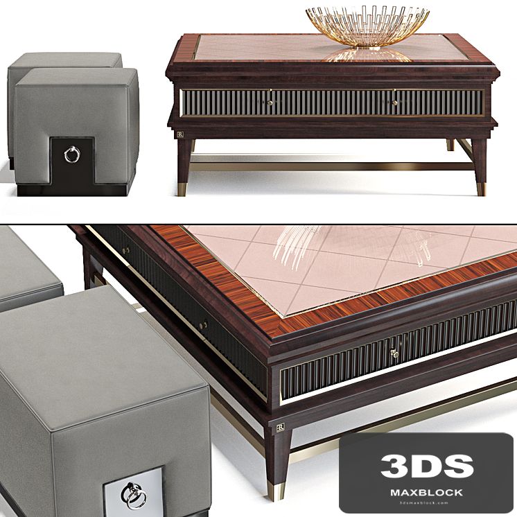Coffee table and pouf