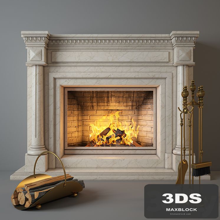 Fireplace Charlotte with accessories.