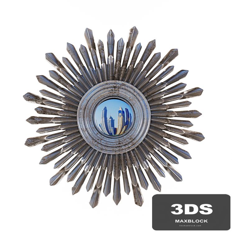 Mirror in metal frame