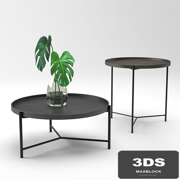 Croft House Bronson Coffee and Side Table with monstera plant