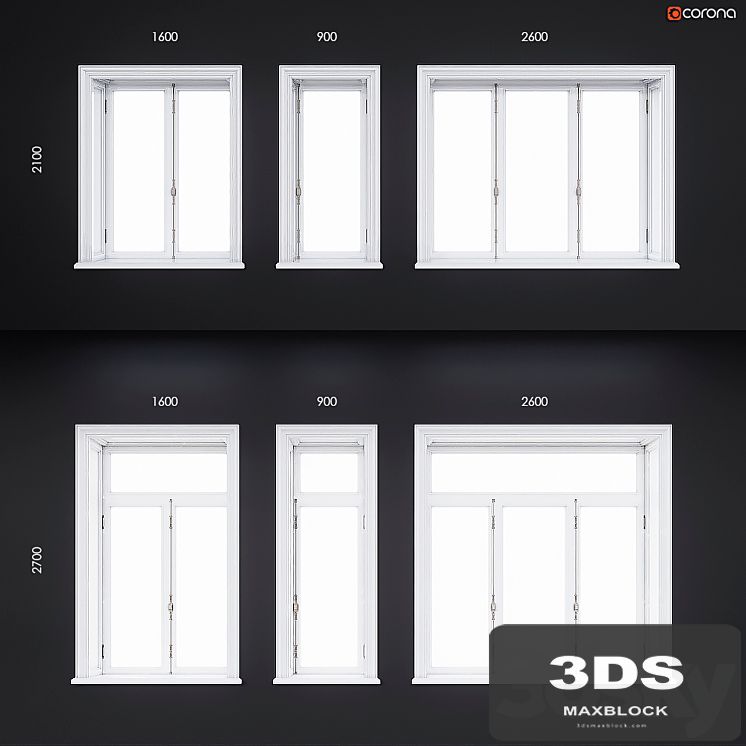 Wooden classical windows