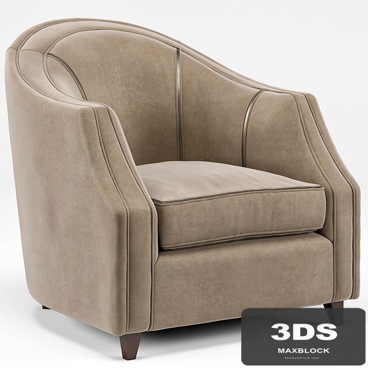 Edina Regency Camel Velvet Round Seamed Arm Chair