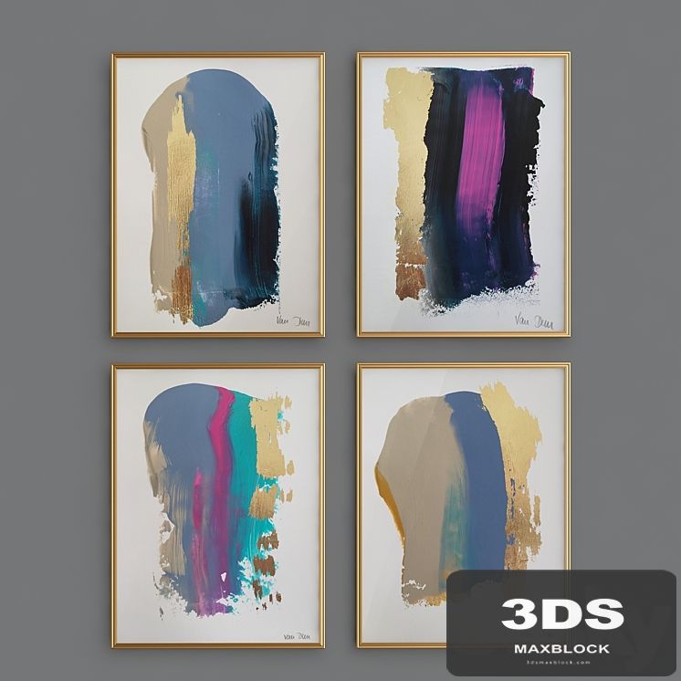 Abstract blue painting art