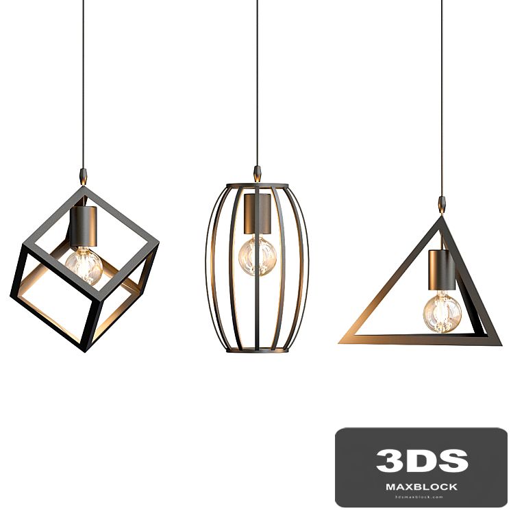 Lampe black retro pendant
