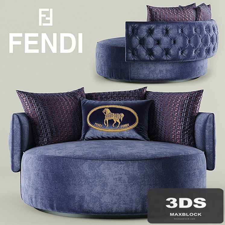 Armchair Fendi Casa Efea Capitonne