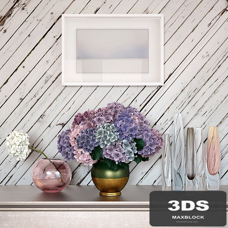 Composition with hydrangeas