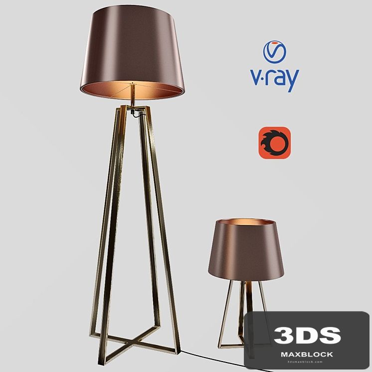 Desk and floor lamps, model COFFEE, from the company LUCIDE, Belgium.