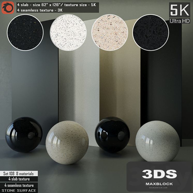 Stone Slab & Seamless texture Set 108