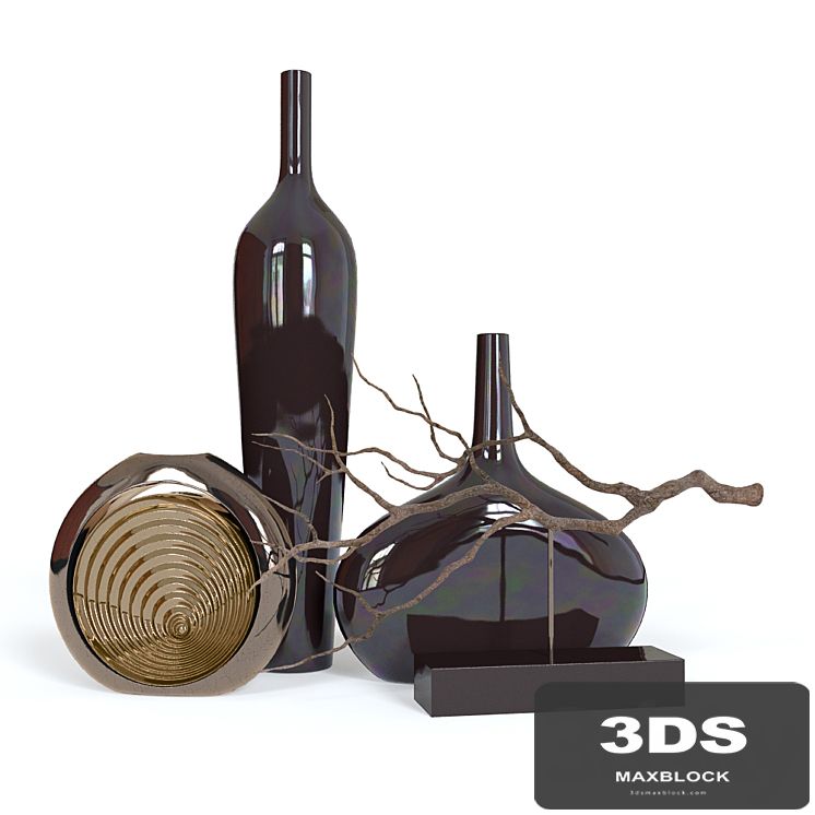 Decorative Set 2 (3 vases and line)