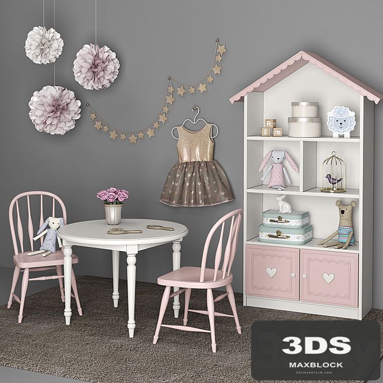 Furniture for children's room girls with decor 12