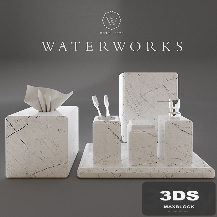 Luna Marble Vanity Accessories / Bathroom Sets