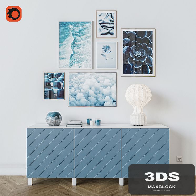 Blue decorative set