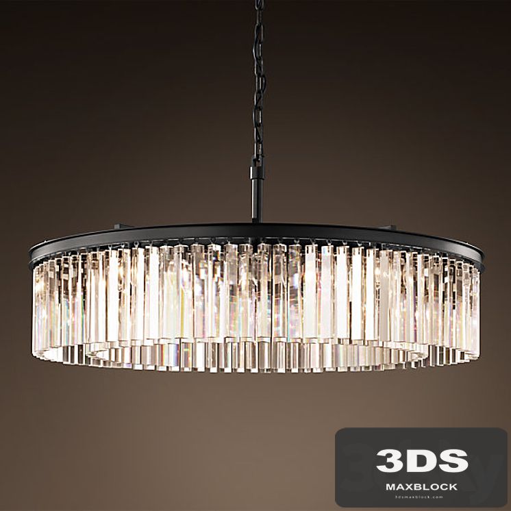 RH-YS CLEAR GLASS PRISM ROUND CHANDELIER 43