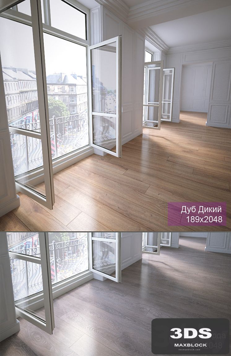 2 types of parquet: Oak Wild Oak Attic