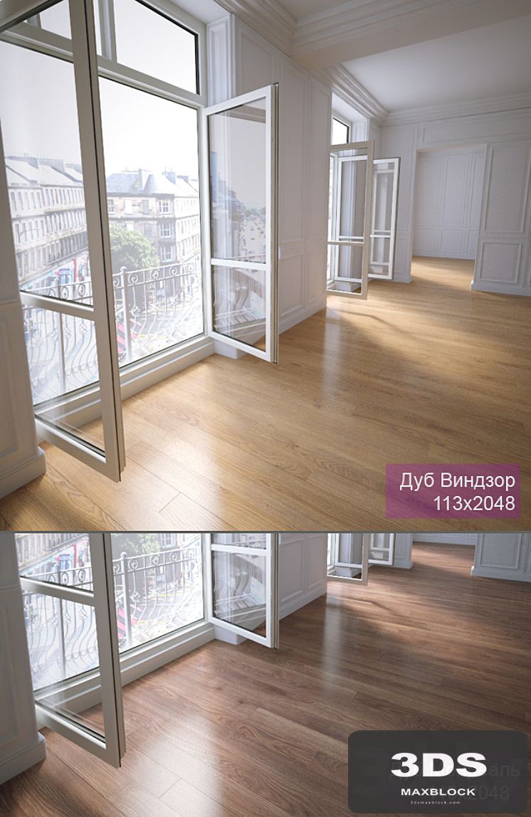 2 types of parquet: Oak Windsor Oak Montreal