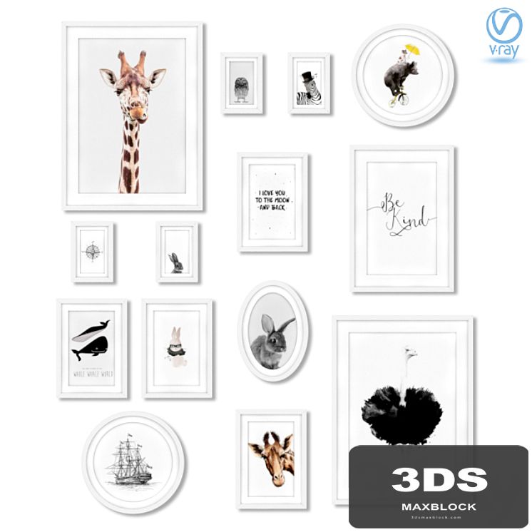 Composition from the posters for the design of the children's room (Set 02).