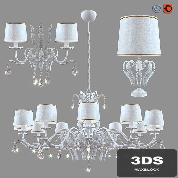 Chandelier, lamp and sconce Masiero Acantia 12 WH-M