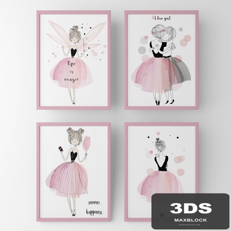 Posters for children fairy girls