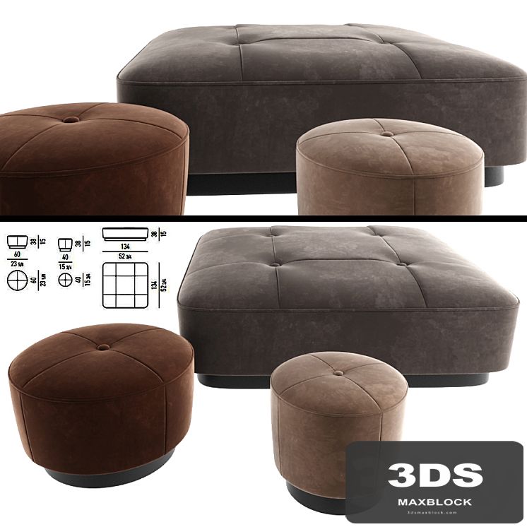 Minnoti Jacques Poufs Velvet