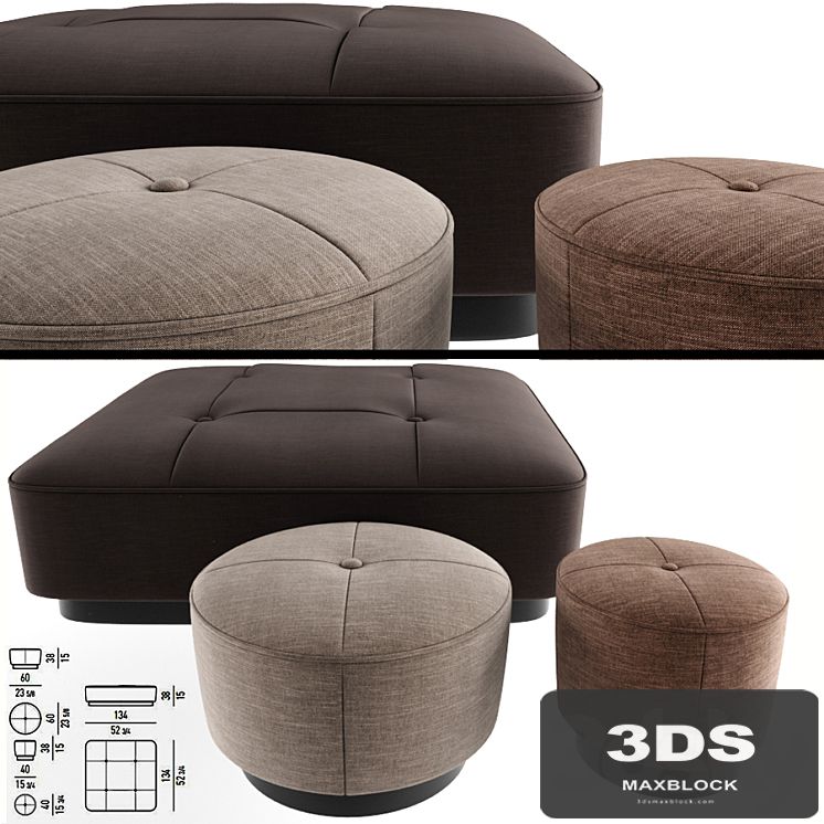 Minnoti Jacques Poufs Fabric
