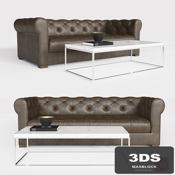 MODENA CHESTERFIELD LEATHER SOFA