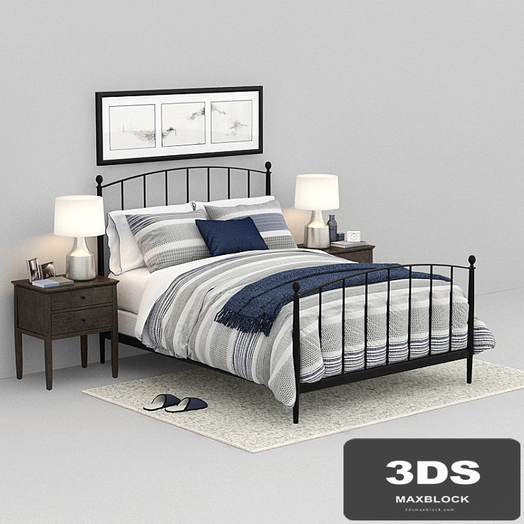 crate and barrel Mason Shadow Queen Bed