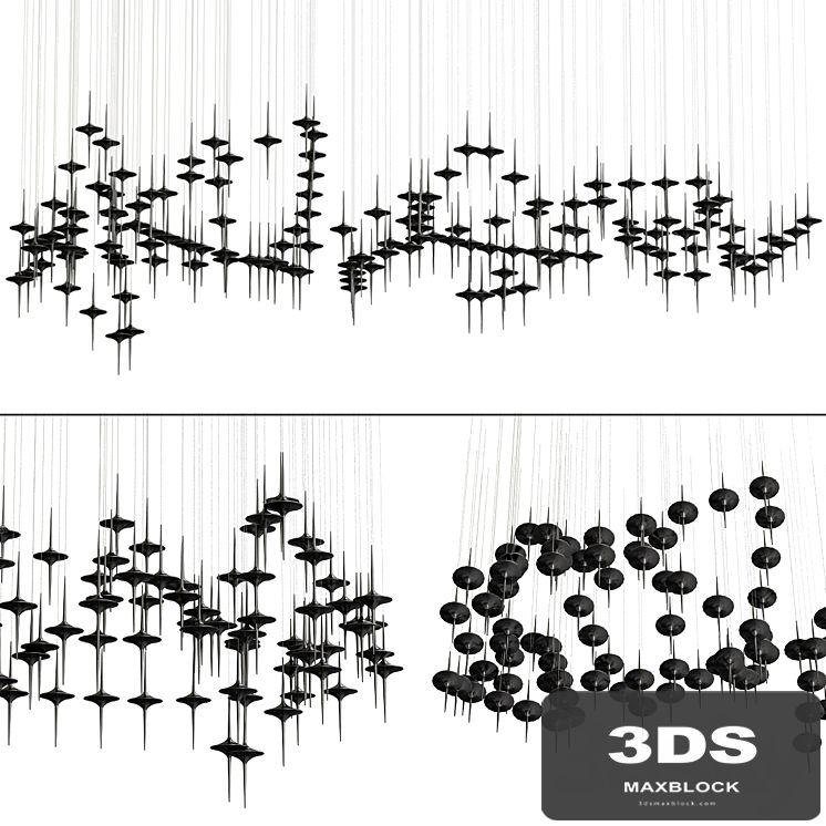 Rain black pendant lamp